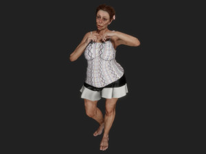 Old woman posing 3D Model