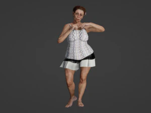 पोज़ देती हुई बूढ़ी औरत 3D मॉडल