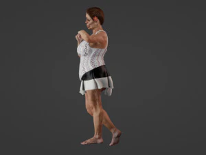 पोज़ देती हुई बूढ़ी औरत 3D मॉडल