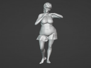 Old woman posing Modèle 3D