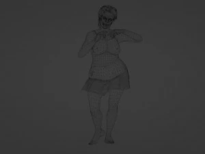 पोज़ देती हुई बूढ़ी औरत 3D मॉडल