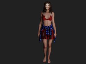 Beautiful young woman with a smile 3D मॉडल