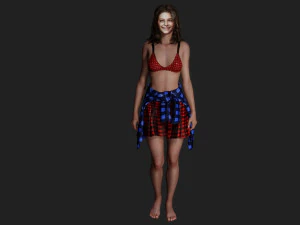 Красива молода жінка з посмішкою 3D Модель