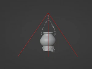 Witchs cauldron over fire 3D Model