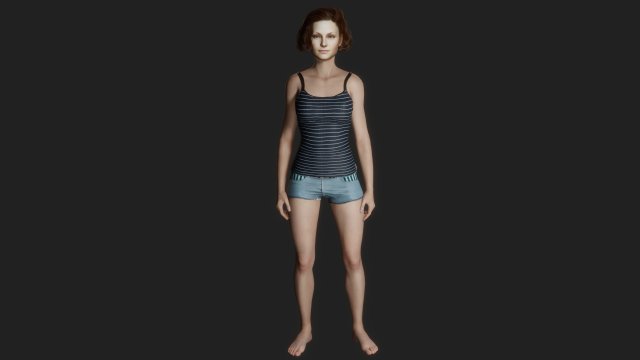 Simple beautiful young woman 3D 모델 .c4d .max .obj .3ds .fbx .stl .blend 