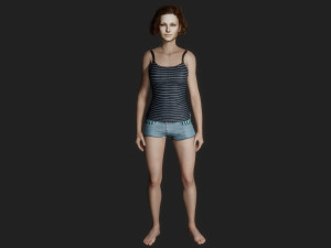 Simple beautiful young woman 3D Model