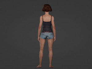 Simple beautiful young woman 3D 모델