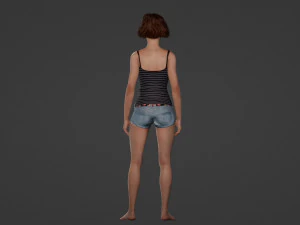 Simple beautiful young woman 3D Model