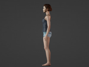 Simple beautiful young woman 3D 모델