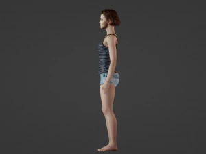 Simple beautiful young woman 3D Model