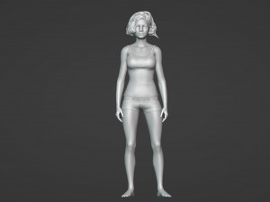 Simple beautiful young woman 3D 모델