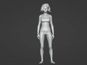 Simple beautiful young woman 3D Model