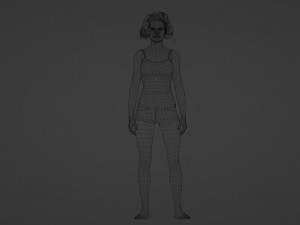 Simple beautiful young woman 3D 모델