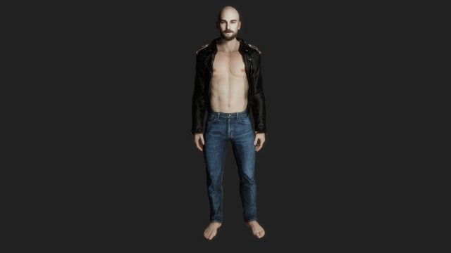 Strong bald man 3D 모델 .c4d .max .obj .3ds .fbx .stl .blend 