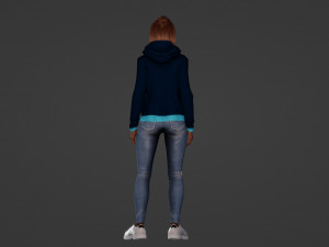 Beautiful girl in casual clothes 3D 모델