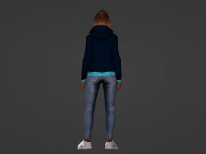 Beautiful girl in casual clothes 3D Model
