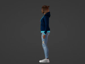 Beautiful girl in casual clothes 3D Model