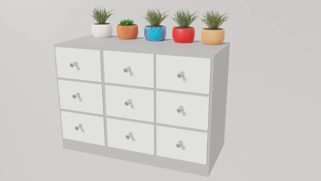 Large white chest of drawers 3D Model .c4d .max .obj .3ds .fbx .stl .blend