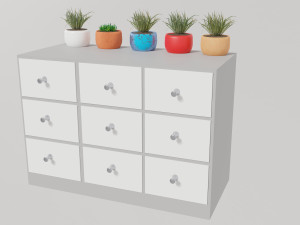 Large white chest of drawers Modelo 3D