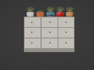 Large white chest of drawers Modello 3D