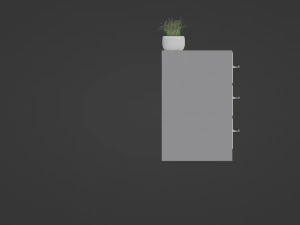 Large white chest of drawers 3D Model