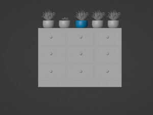 Large white chest of drawers Modello 3D