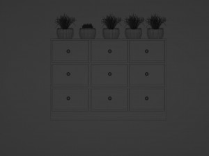 Large white chest of drawers Modello 3D