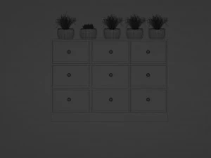 Large white chest of drawers 3D Model