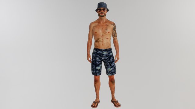 Dangerous man on the beach Modèle 3D .c4d .max .obj .3ds .fbx .stl .blend
