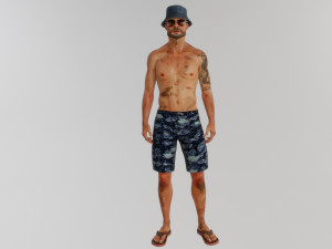 Dangerous man on the beach 3D Model