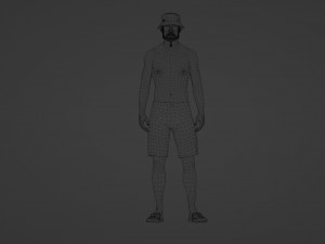 Dangerous man on the beach Modèle 3D