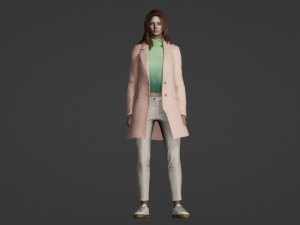 Ideal woman in modest clothes 3D Model