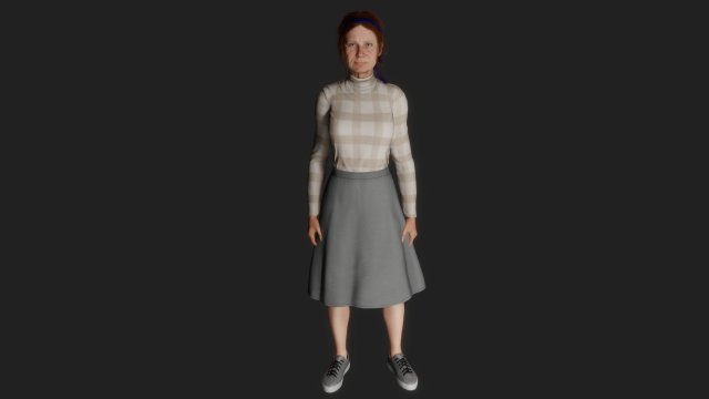 Woman looking older than her age Modèle 3D .c4d .max .obj .3ds .fbx .stl .blend 