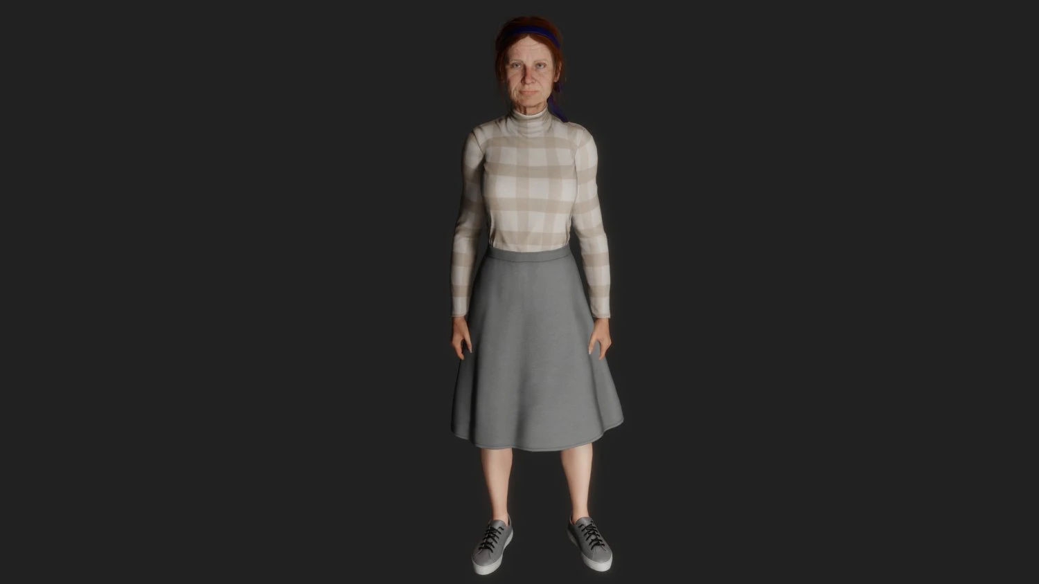 Woman looking older than her age 3D Model .c4d .max .obj .3ds .fbx .stl .blend 