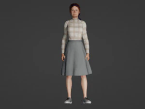 Woman looking older than her age 3D Model