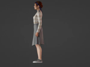 Woman looking older than her age 3D Model