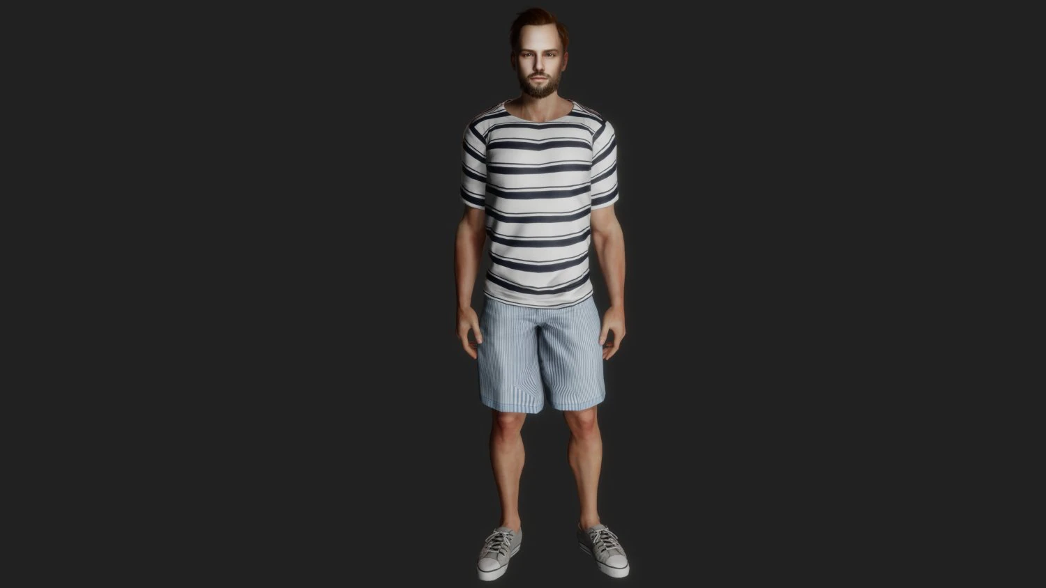 Male model in summer clothes 3D Model .c4d .max .obj .3ds .fbx .stl .blend 