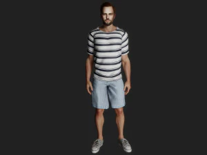 Male model in summer clothes 3D Model