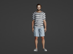 Male model in summer clothes 3D Модель