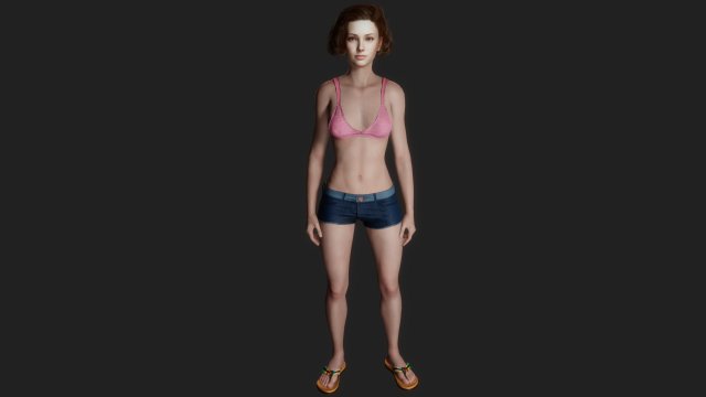 Realistic model in a swimsuit 3D Model .c4d .max .obj .3ds .fbx .stl .blend 