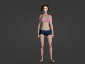 Realistic model in a swimsuit 3D Model
