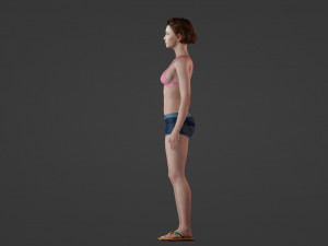 Realistic model in a swimsuit 3D Model