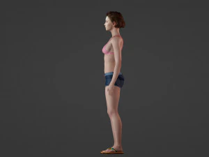 Realistic model in a swimsuit 3D Model