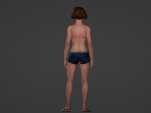 Realistic model in a swimsuit 3D Model