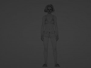 Realistic model in a swimsuit 3D Model