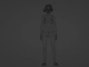 Realistic model in a swimsuit 3D Model