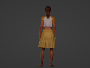 Modest girl in a skirt 3Dモデル