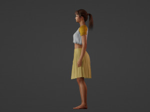 Modest girl in a skirt 3Dモデル
