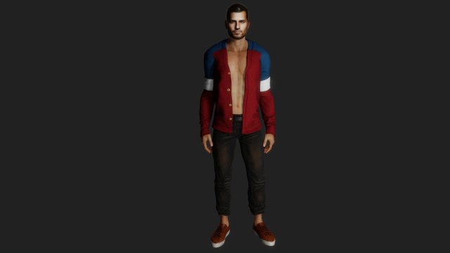 Handsome man of model appearance in a jacket 3D-Modell .c4d .max .obj .3ds .fbx .stl .blend 