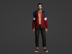 Handsome man of model appearance in a jacket 3D-Modell